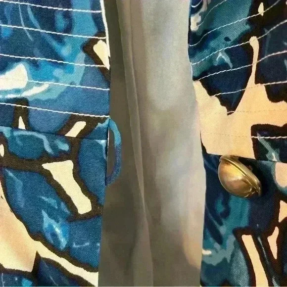 Etcetera Blue Floral Jacket Size 12 Coat - Picture 6 of 10